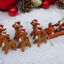Christmas Santa Claus, Christmas Gift, Christmas Polymer Clay Gift, Polymer Claus, Santa Claus Gift, Reindeer Figurines - thumbnail 2