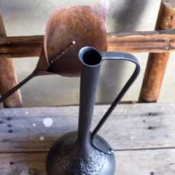 Calla Lily Metal Sculpture Flower in Vase, Art By The Steel Style Things, 7Th Or 6Th Anniversary Gift - thumbnail 4