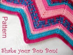 PDF Pattern Crocheted 12-Pointed Star Blanket Shake Your Bon Pink Turquoise & Raspberry Design
