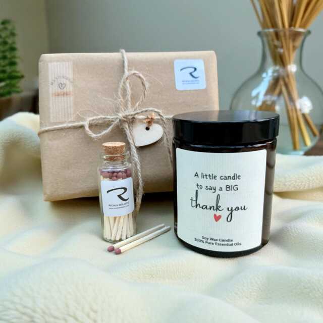 Thank You Candle, Thank You Gift Teacher Friend Mum Colleague Neighbour Grandma, Gift, Leaving Candle Looking After - image 1