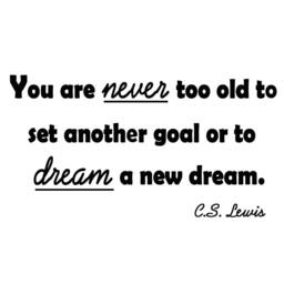 "Vwaq You Are Never Too Old To Set Another Goal Or Dream A New Dream. C.s. Lewis Quote Wall Decals Vwaq-1715 - 22""W X 12" - thumbnail 2