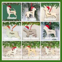 Personalised With Any Name Wood Dog Christmas Ornament Hand-Painted, Laser Engraved - thumbnail 3