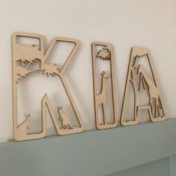Jungle Letters, Name Sign Wood, Jungle Animal Sign, Personalised Name Sign, Custom Decor, Safari Theme Wall Art - thumbnail 2
