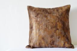 Super Glam Brown Velvet Pillow Cover With Metallic Gold & Silver Foil Print , 18 X Inch Decor - thumbnail 1