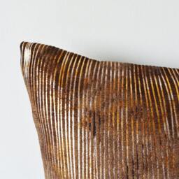 Super Glam Brown Velvet Pillow Cover With Metallic Gold & Silver Foil Print , 18 X Inch Decor - thumbnail 2