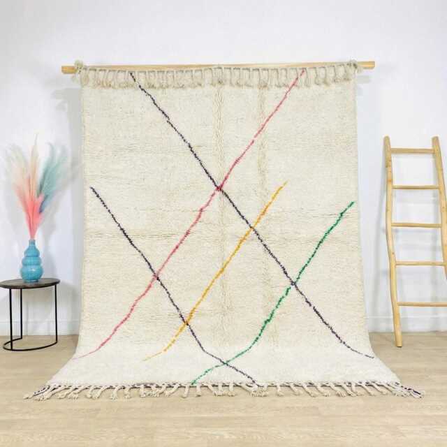 Ivory Moroccan Berber Rug, Handwoven Wool Shag Boho Nursery Authentic Beni Ourain Carpet, Large 9x12 Area Rug - image 1