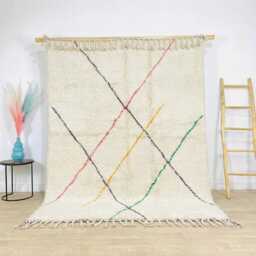 Ivory Moroccan Berber Rug, Handwoven Wool Shag Boho Nursery Authentic Beni Ourain Carpet, Large 9x12 Area Rug - thumbnail 1