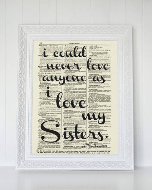 Little Women Quote Print Antique Dictionary Art, Literary Gift - image 1