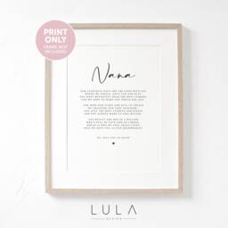 Personalised Nana Poem A4 Print Nana Grandparent Gift, Gift To Nana, Christmas Present From Grandchild Grandchildren - thumbnail 3