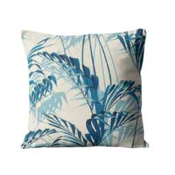 Sanderson Palm House Cushion Cover Blue Eucalyptus Cotton Linen Throw Pillow - thumbnail 1