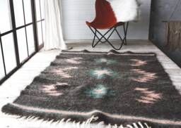 Handmade Wool Rug Scandinavian Nursery Decor, Hutsul Design - thumbnail 1
