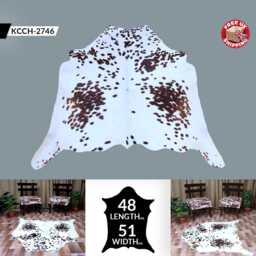 Grand Large Cowhide Rug - Luxurious Dark Brown & White Hair-On Leather For Modern Living - thumbnail 2