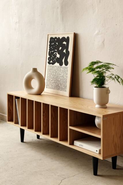 "Vinyl Record Cabinet, Stand, Oak, ""Silene" - image 1