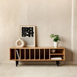 "Vinyl Record Cabinet, Stand, Oak, ""Silene" - thumbnail 2