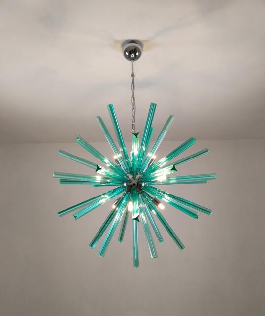 Murano Glass Sputnik Green Triedri Chandelier - image 1