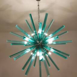 Murano Glass Sputnik Green Triedri Chandelier - thumbnail 2