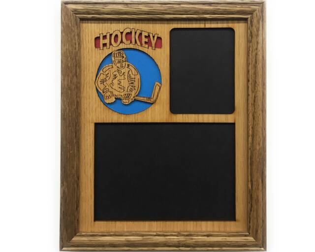 Hockey Picture Frame - 8x10 Holds 5x7 & 3x4 Photos Player Gift, Parent Team & Individual Commemorative Matte - image 1