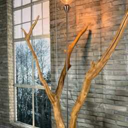 Floor Lamp Driftwood Made Of Sustainable & Decorative Old Oak Branch - thumbnail 3