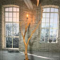 Floor Lamp Driftwood Made Of Sustainable & Decorative Old Oak Branch - thumbnail 2