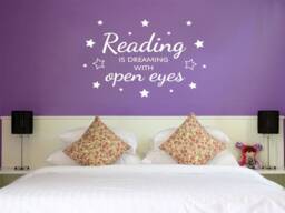 Reading Is Dreaming Wall Art Sticker, PVC Decal, Modern Transfer, Bedroom Quotes