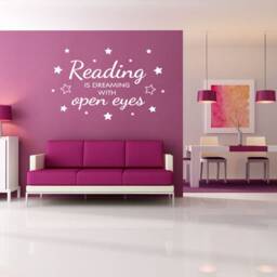 Reading Is Dreaming Wall Art Sticker, PVC Decal, Modern Transfer, Bedroom Quotes - thumbnail 2