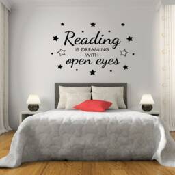 Reading Is Dreaming Wall Art Sticker, PVC Decal, Modern Transfer, Bedroom Quotes - thumbnail 3