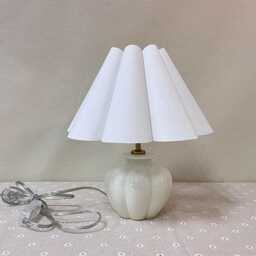 Handmade Ivory Ceramic Table Lamp With White Fabric Shade - thumbnail 4