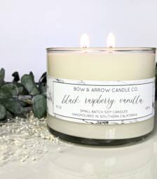 15 Oz Natural Soy Candle Black Raspberry Vanilla Scented - Double Wick Eco-Friendly Gift Ideas - thumbnail 1