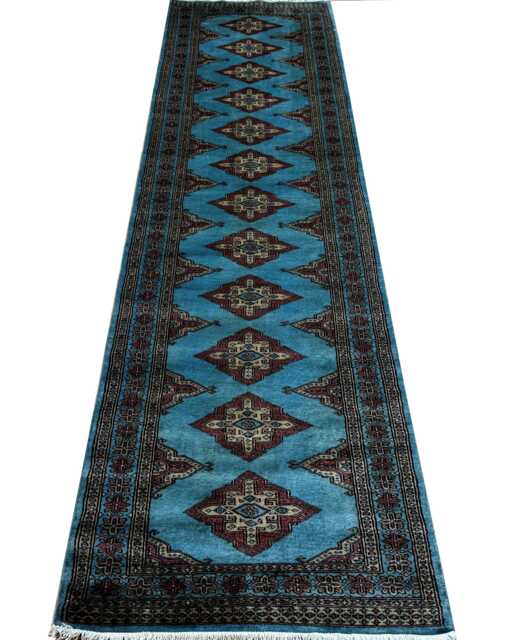 2.6x9 Maya Blue Bokhara Rug - 0.80x2.75 cm Hallway Stairs Bukhara Runner Woolen Afghan - image 1