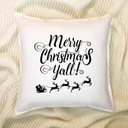 Merry Christmas Y'all Pillow Cover Farmhouse Holiday Decor - thumbnail 1