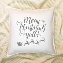 Merry Christmas Y'all Pillow Cover Farmhouse Holiday Decor - thumbnail 3