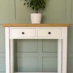 Rustic Farmhouse Console Table With Drawers - Wooden Entryway Hallway Furniture - thumbnail 2