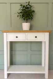 Rustic Farmhouse Console Table With Drawers - Wooden Entryway Hallway Furniture