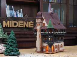 Midene Ceramic House Tea Light Candle Holder Home Decor Clay Miniature Replica Of The Original Pfister in Colmar D260 Tiny House