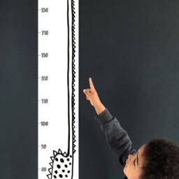 Dinosaur Wall Height Chart - Dino Monochrome Kidsroom 1st Birthday Gift Chidrens Room Ink Drawing - thumbnail 2