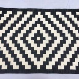4x6 Black & White Cotton Rug - Popular Design Handmade - thumbnail 2