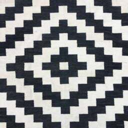 4x6 Black & White Cotton Rug - Popular Design Handmade - thumbnail 3