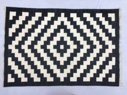4x6 Black & White Cotton Rug - Popular Design Handmade - thumbnail 1