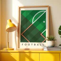Football Art Print - Minimalist Sports Wall Bold Geometric Soccer Poster - thumbnail 2