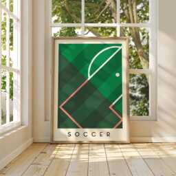 Football Art Print - Minimalist Sports Wall Bold Geometric Soccer Poster - thumbnail 3