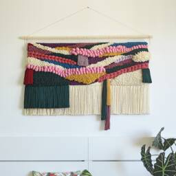 Handcrafted Wool Tapestry Wall Hanging Elegant Home Decor - thumbnail 1