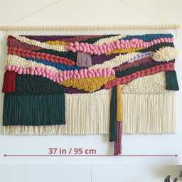 Handcrafted Wool Tapestry Wall Hanging Elegant Home Decor - thumbnail 4