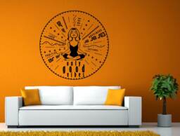 Good Vibes Yoga Meditation Namaste Medallion Lotus Position Pose Diy Wall Stickers Decals Vinyl Mural Decor Art L2156 - thumbnail 1