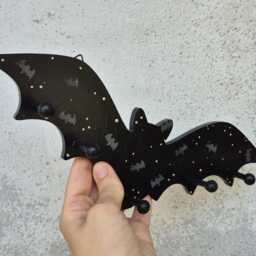 Bat Wall Hook, Gothic & Witchy Decor, Key & Jewelry Holder - thumbnail 2