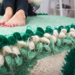 Pastel Green Wool Coverlet Bedroom Blanket - thumbnail 3