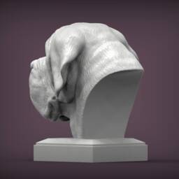 3D Printed Mastiff Bust Pet Memorial Dog Figurine - thumbnail 3