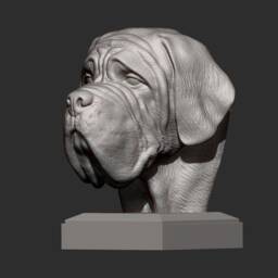3D Printed Mastiff Bust Pet Memorial Dog Figurine - thumbnail 2