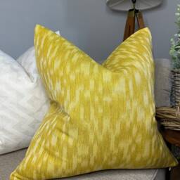 Handmade Sulphur Yellow Cushion Cover Modern Abstract Pillow - thumbnail 1
