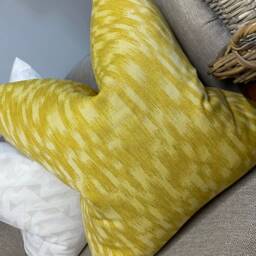 Handmade Sulphur Yellow Cushion Cover Modern Abstract Pillow - thumbnail 3
