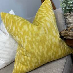 Handmade Sulphur Yellow Cushion Cover Modern Abstract Pillow - thumbnail 2